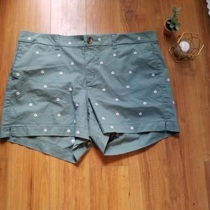 nwot green daisy shorts